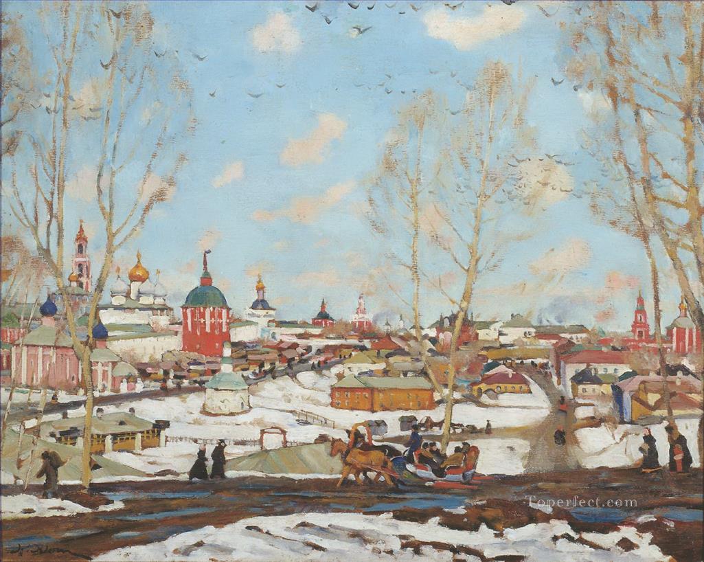 The Monastery at Zagorsk Konstantin Yuon Oil Paintings